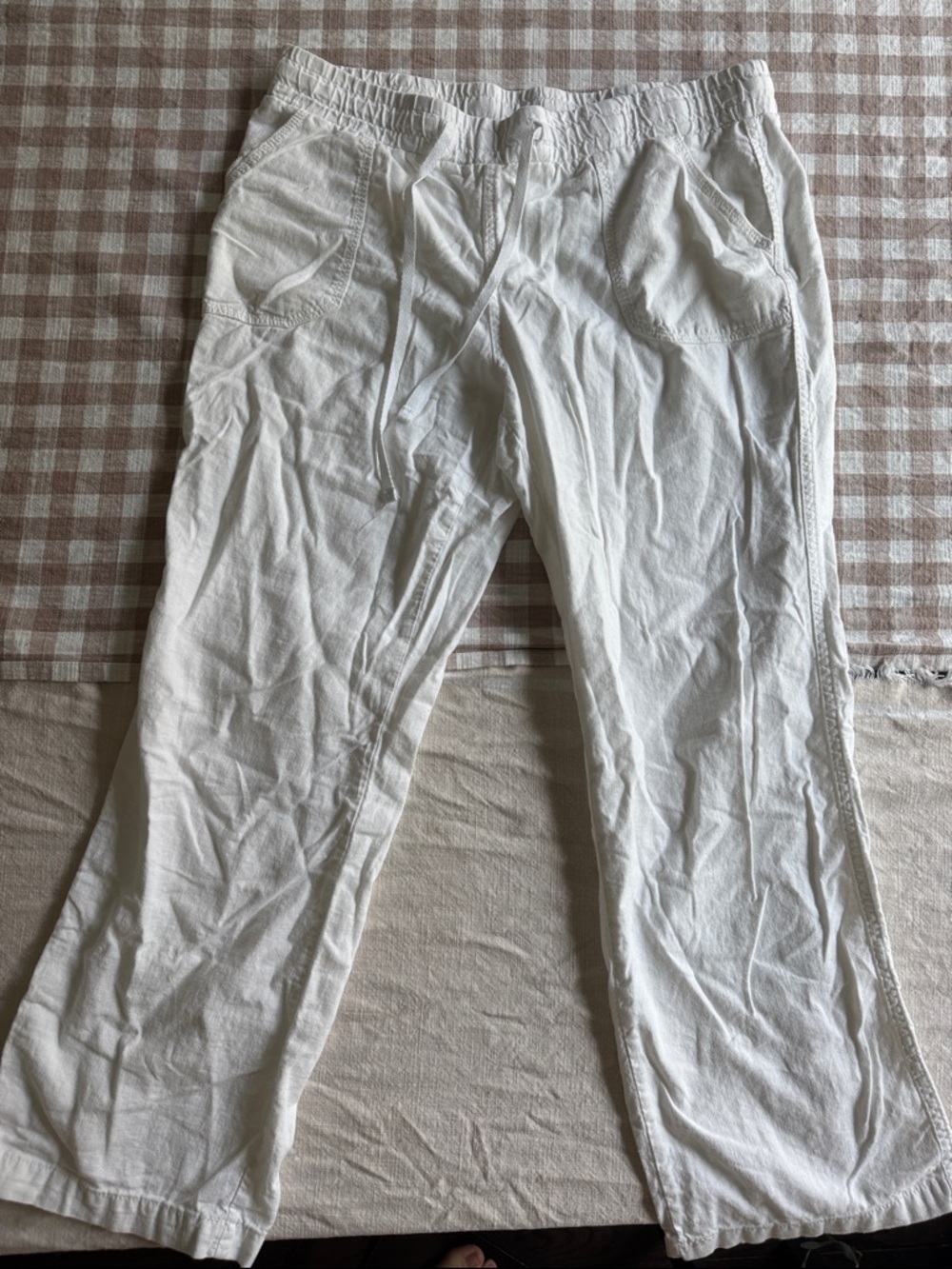 Women’s linen  Lightweight Drawstring wide leg